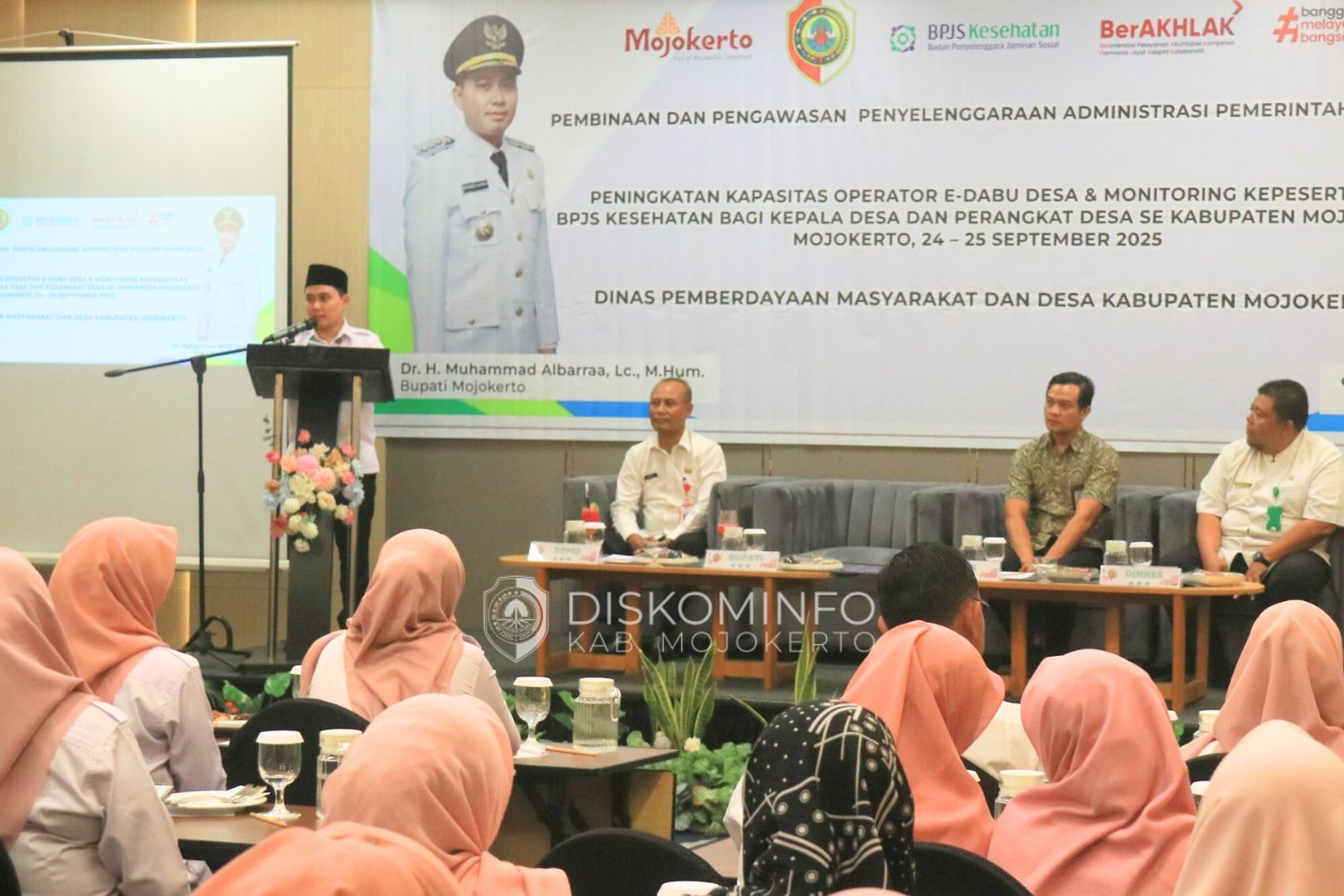 Pemkab Mojokerto Tingkatkan Kapasitas Operator Desa, Bupati Albarra Tegaskan Prioritas Jaminan Kesehatan