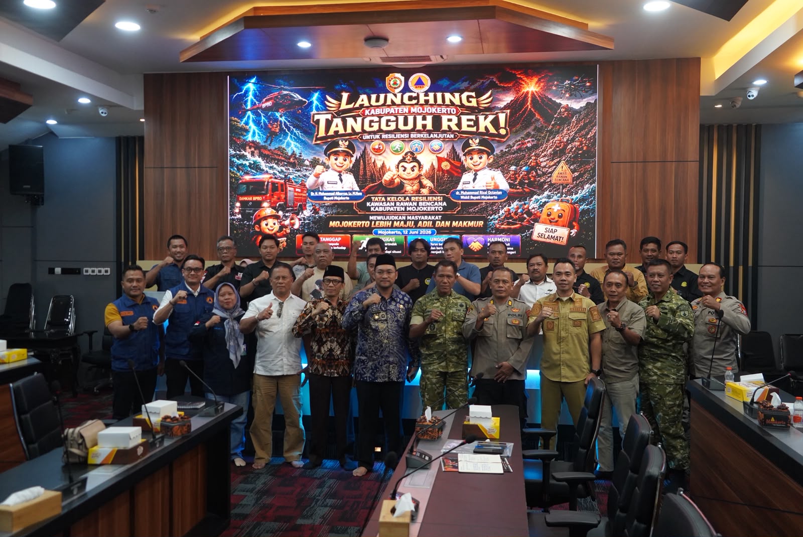 Tanggap Cegah Bencana Alam, Wabup Mojokerto Gelar Rapat Kesiapsiagaan Kebakaran Hutan Dan Laka Air
